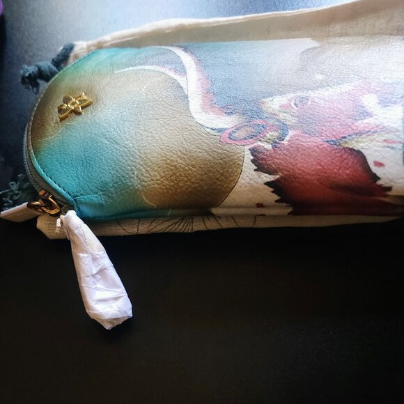 Anuschka Handpainted Leather Pouch Texas Longhorn Western NWT *LIVE SHOW listing - Picture 2 of 15